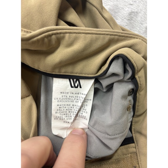 VRST Men's Slim Fit Performance Pants W35 L32 Tan Stretch Golf Athleisure - Picture 4 of 5